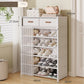 ⏳50% OFF! ⏰Multi-Layer Shoe Rack – 360° Dustproof Protection, Removable Shelves & Dual Top Drawers – Compact Space-Saving Shoe Organizer 👟✨