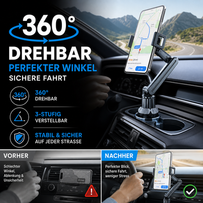 ⏳Time-Limited Special⏰360° Rotatable and Adjustable Car Phone Holder, Universal Vehicle Mount for Navigation & Hands-Free Calls🚗