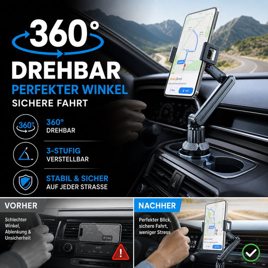 ⏳Time-Limited Special⏰360° Rotatable and Adjustable Car Phone Holder, Universal Vehicle Mount for Navigation & Hands-Free Calls🚗