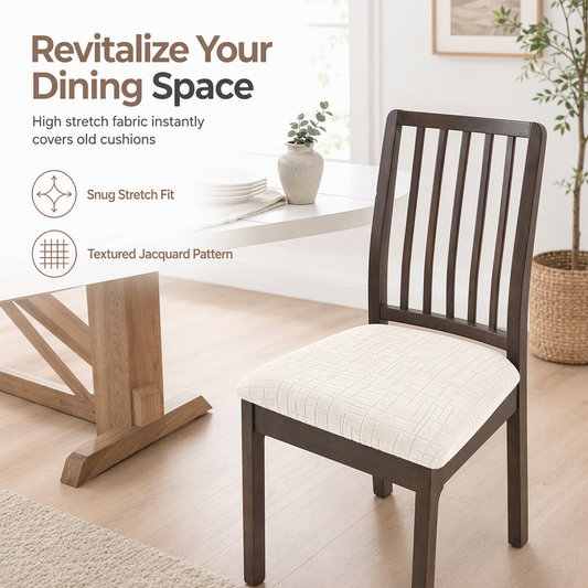 ⏰Buy 1 Get 1 Free ✨Stretch Dining Chair Seat Cover｜Strapless Elastic Slipcover, Elegant Textured Design For Dining Rooms 🪑