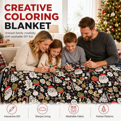 🔥50% OFF!!📢⏰ Family DIY Colouring Blanket – Creative Fun for All Ages 🎨✨
