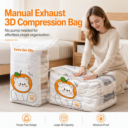 👕Pump-Free Vacuum Compression Storage Bags, Durable Space Saver For Clothing & Luggage🧳