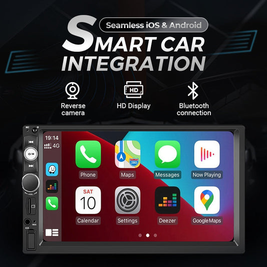 ✨7 Inch Double Din Car Stereo, Touch Screen Car Radio Compatible With Apple iOS & Android Auto🚗