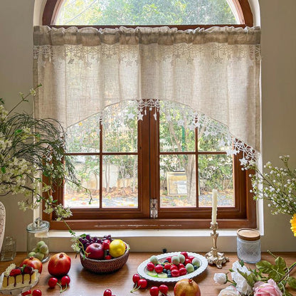 ⏳Time-Limited Special⏰ Versatile Country-Style Curtain with Star Lace Trim – Add a Cosy Rustic Touch to Any Room, Easy to Style All Year Round ⭐️