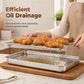 ⏳Limited-Time 50% OFF✨Rectangular Stainless Steel Baking Tray With Wire Cooling Rack, Multi-Purpose Oven Accessory For Roasting & Baking🍰