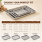 ⏳Limited-Time 50% OFF✨Rectangular Stainless Steel Baking Tray With Wire Cooling Rack, Multi-Purpose Oven Accessory For Roasting & Baking🍰