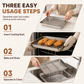 ⏳Limited-Time 50% OFF✨Rectangular Stainless Steel Baking Tray With Wire Cooling Rack, Multi-Purpose Oven Accessory For Roasting & Baking🍰