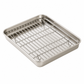 ⏳Limited-Time 50% OFF✨Rectangular Stainless Steel Baking Tray With Wire Cooling Rack, Multi-Purpose Oven Accessory For Roasting & Baking🍰