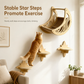 ⏳Limited-Time 50% OFF🐱Wall Mounted Wooden Cat Climbing Set, Solid Wood Cat Perch With 3 Jumping Steps, Moon Hammock & Sisal Mat✨