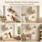 ⏳Limited-Time 50% OFF🐱Wall Mounted Wooden Cat Climbing Set, Solid Wood Cat Perch With 3 Jumping Steps, Moon Hammock & Sisal Mat✨