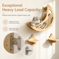 ⏳Limited-Time 50% OFF🐱Wall Mounted Wooden Cat Climbing Set, Solid Wood Cat Perch With 3 Jumping Steps, Moon Hammock & Sisal Mat✨