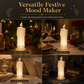 🕯️💡 Glowing LED Electronic Candle Night Light – Realistic Flicker, Flameless & Safe | Warm Ambient Glow for Bedroom, Living Room & Parties
