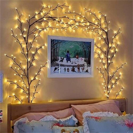 🔥🎁50% OFF!!!-Ready for Christmas!🎅✨ Enchanted Willow Vine Christmas Lights – Magical Twinkling Branches | Warm Festive Glow for Tree, Mantel & Wall Décor