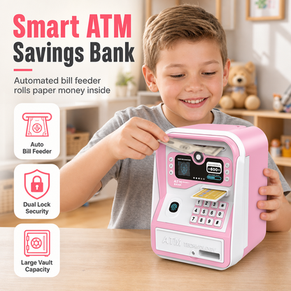 📢📢50% OFF !! ⏰✨Electronic Kids ATM Money Saving Box, Smart Piggy Bank Toy