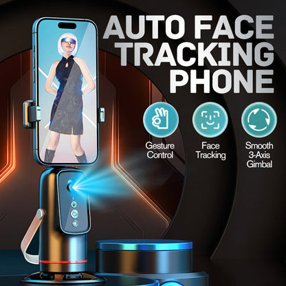 📱50% OFF NOW!🔥 Auto Face Tracking Phone Holder – Gesture Control 3-Axis Gimbal Stabilizer, Smart Rotating Phone Stand for Live Streaming, Vlog & Video Recording