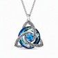 💎 Celtic Knot Birthstone Necklace – Heart Crystal Pendant 🎁 Perfect Meaningful Gift for Her
