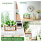 🌿 Rustic Wooden Stand Hydroponic Vases – Soil-Free Plant Growing | Farmhouse Style Décor for Home, Office & Kitchen