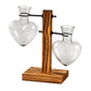 🌿 Rustic Wooden Stand Hydroponic Vases – Soil-Free Plant Growing | Farmhouse Style Décor for Home, Office & Kitchen