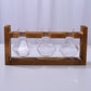 🌿 Rustic Wooden Stand Hydroponic Vases – Soil-Free Plant Growing | Farmhouse Style Décor for Home, Office & Kitchen