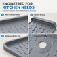 💧 Food Grade Silicone Faucet Splash Guard Mat – Cuttable & Thickened, Sloped Draining Pad | No More Splash or Wet Countertops