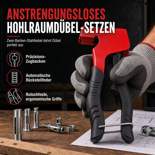 🔧Rivet Nut Gun for M3-M8 Hollow Wall Anchors – Forged Carbon Steel, Strong Fixings Made Easy 🏠