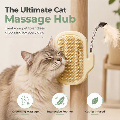 🐾 Save 50%!! ⌛️2-in-1 Corner Grooming Accessory – Self-Grooming & Feather Wand ✨