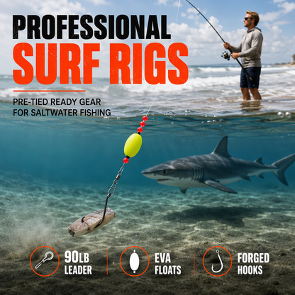 🎣 Save 50%! 🐟Cast Ready: Surf Fishing Rig 6-Pack With Floats – Multi-Species, Beach-Ready✨