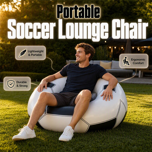 ⚽ Inflatable PVC Soccer-Shaped Sofa 🛋️– Fun Football Design, Durable & Portable Lounger for Game Room, Party, Bedroom & Match Nights ✨