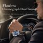 ⌚ Men's Tonneau Quartz Chronograph Watch – Skeleton Flywheel Dial, Moon Phase Calendar & Silicone Strap, Stylish Men's Wristwatch
