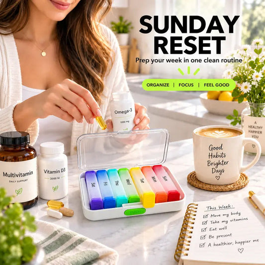 💊 Save 50%! 📅 7-Day Pill Organizer – Detachable & Travel-Ready Weekly Medicine Case with Divided Compartments for Pills, Vitamins & Supplements ✨