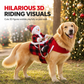 🎅50% OFF🎁 Dog Christmas Costume – Santa Riding Outfit with Adjustable Chest Strap, Pet Holiday Clothes for Small Medium Dogs🐕