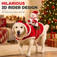 🎅50% OFF🎁 Dog Christmas Costume – Santa Riding Outfit with Adjustable Chest Strap, Pet Holiday Clothes for Small Medium Dogs🐕