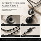 🌙 LIMITED-TIME 50% OFF! 🖤 Gothic Dark Crystal Beaded Chain Necklace – Hollow Out Moon Alloy Pendant, Dark Aesthetic Jewelry for Daily & Party Wear 📿