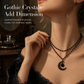 🌙 LIMITED-TIME 50% OFF! 🖤 Gothic Dark Crystal Beaded Chain Necklace – Hollow Out Moon Alloy Pendant, Dark Aesthetic Jewelry for Daily & Party Wear 📿