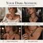 🌙 LIMITED-TIME 50% OFF! 🖤 Gothic Dark Crystal Beaded Chain Necklace – Hollow Out Moon Alloy Pendant, Dark Aesthetic Jewelry for Daily & Party Wear 📿