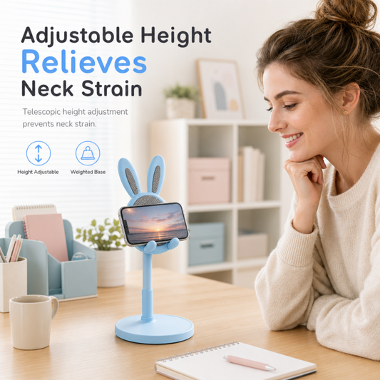 🔥50% OFF!!📢🐰 Cute Bunny Phone Stand – Desktop Charm & Sturdy Hold, Keep Your Phone Steady While You Watch✨