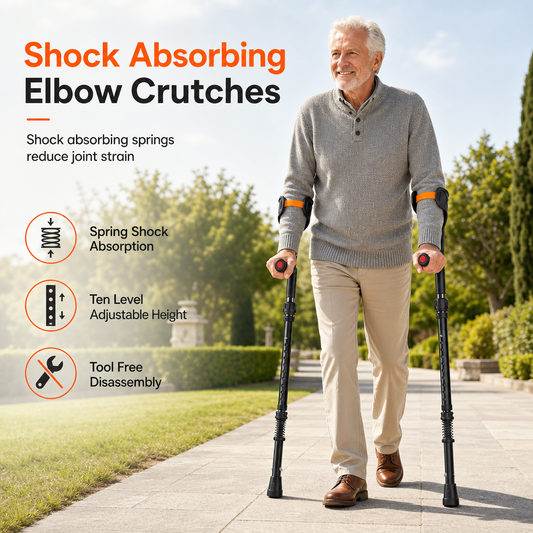 ⏳Limited-time 50% off🦯Folding Forearm Crutches – Shock-Absorbing Spring System, Reinforced Aluminum Shaft & Slip-Resistant Rubber Feet – Comfortable Mobility Aid for Recovery Support 🚶