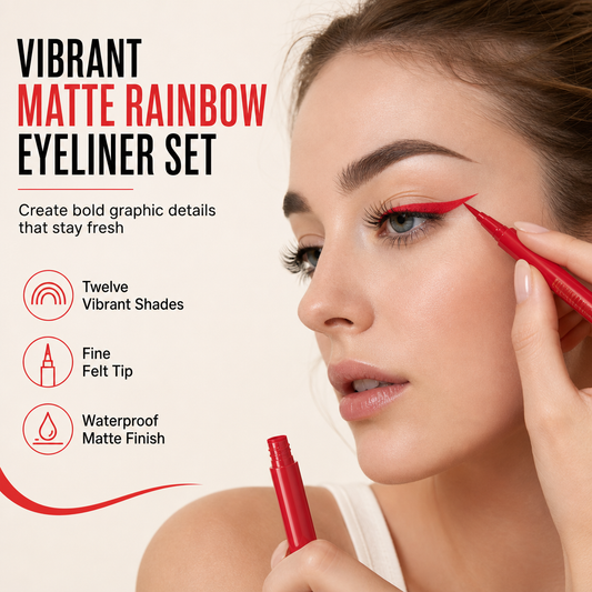 🔥JUST £2.30 EACH!!🌈 Matte Liquid Eyeliner Pen – Smudge-Resistant Rainbow DIY Painting Eye Liner for  Makeup ✨