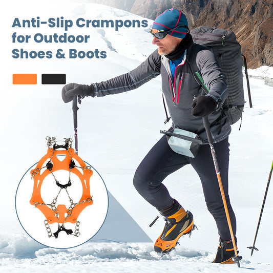 ⏳LIMITED-TIME 50% OFF! 🥾Anti-Slip Crampons for Outdoor Shoes & Boots – Ice Grips with Spikes for Hiking, Walking, Snow & Winter Traction 🏔️