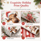⏳Holiday Offers🎄Christmas Highland Cow & Floral Gift Wrapping Paper Roll – 43x500cm Holiday Present Wrap for Christmas Gifts, Parties & Crafting ✨