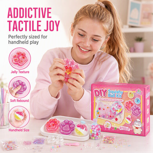 🔥 50% OFF 🍧🐾 DIY Fried Ice Squishy Toy Kit – Cat Claw Design, Make-Your-Own Squishy Craft for Kids, Creative Sensory Play & Gift Fun ✨