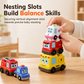 🔥50% OFF 🚗4-Piece Magnetic Electric Toy Car Set – Sound & Light Cartoon Stacking & Crawling Cars for Babies & Toddlers✨