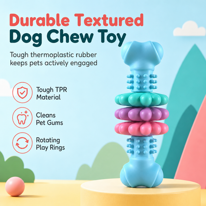 📢📢50% OFF !! ⏰🐕Durable TPR Bone-Shaped Dog Chew Toy – Bite-Resistant & Teething-Friendly for Large Dogs 🦴