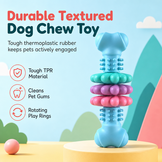 📢📢50% OFF !! ⏰🐕Durable TPR Bone-Shaped Dog Chew Toy – Bite-Resistant & Teething-Friendly for Large Dogs 🦴