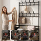 ⌛️50% OFF!!!🏠 Multi-Functional Entryway Shoe & Coat Rack – Space-Saving Hallway Organizer with Hooks & Shelves👖