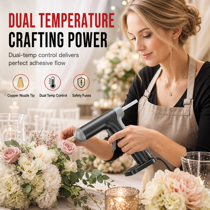 🔫 New Arrival!🔥 Cordless Hot Melt Glue Gun Set – 2000mAh & 10 Glue Sticks ✨
