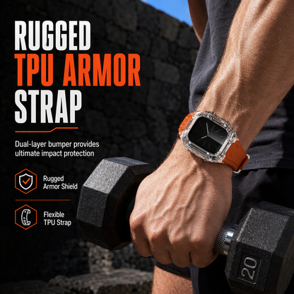 ⌚Integrated Smartwatch Band with Protective Case – Colour-Blocking Translucent Sport Strap for 40–49mm✨