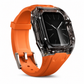 ⌚Integrated Smartwatch Band with Protective Case – Colour-Blocking Translucent Sport Strap for 40–49mm✨