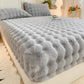 🛏️Soft Rabbit Plush & Milk Velvet Fitted Sheet Mattress Cover🐰 – Cosy, Dustproof Protection for a More Comfortable Bed ✨