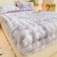 🛏️Soft Rabbit Plush & Milk Velvet Fitted Sheet Mattress Cover🐰 – Cosy, Dustproof Protection for a More Comfortable Bed ✨
